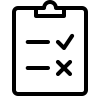 Checklist Icon with a check and an x