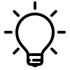 Icon of a lightbulb lighting up
