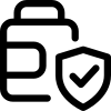 Icon with pill bottle and checkmark