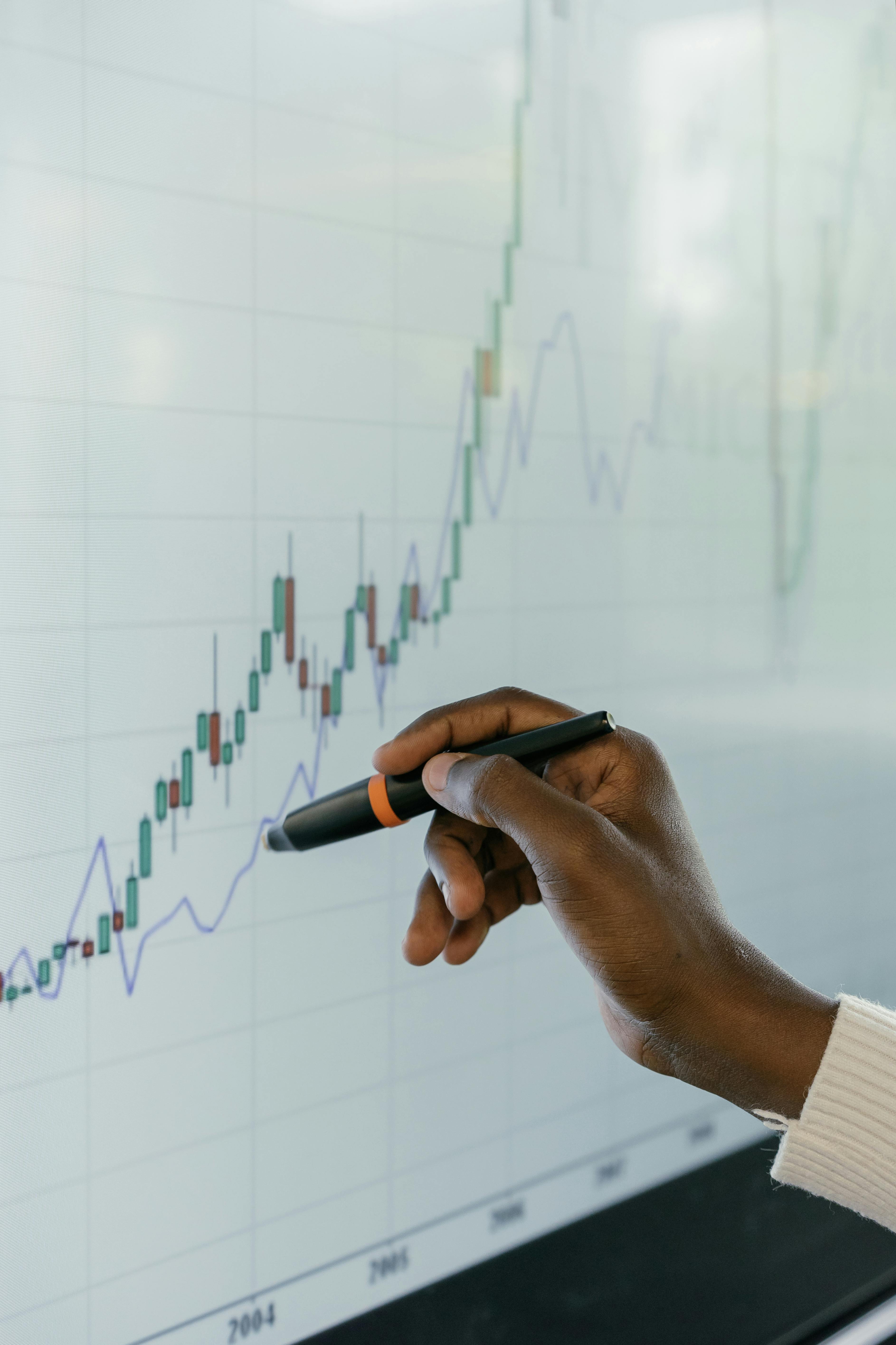 Statistical Process Control - Person pointing to graph with pen